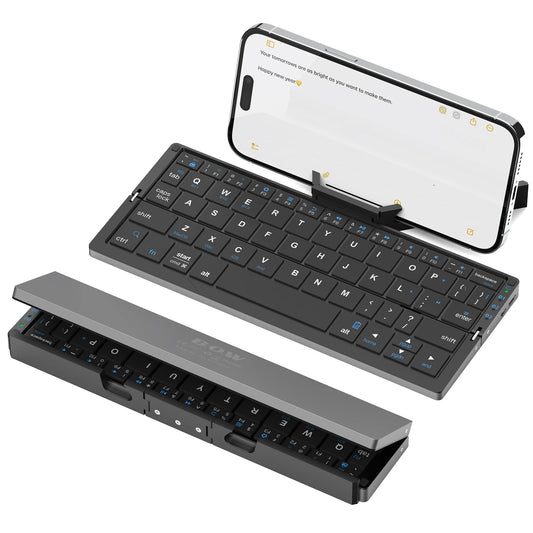Portable Foldable BT Keyboard with Hidden Stand Wireless