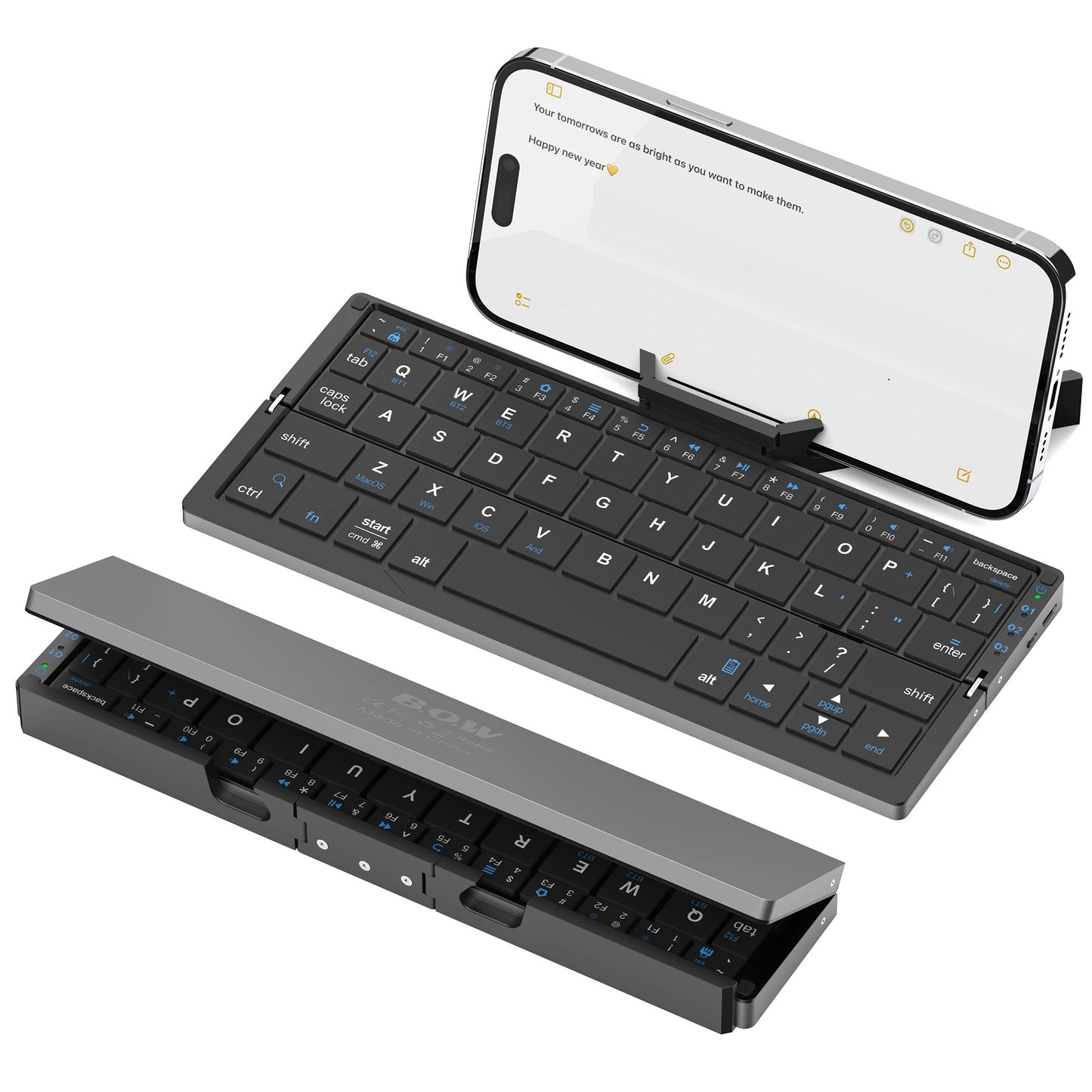 Portable Foldable BT Keyboard with Hidden Stand Wireless
