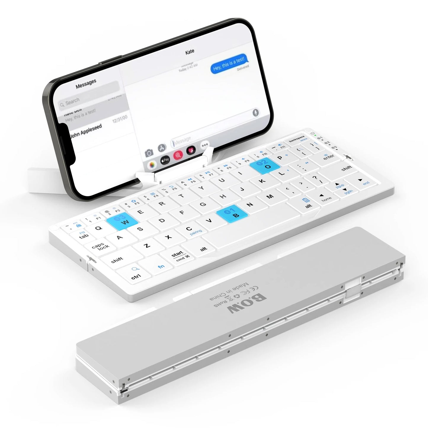 Portable Foldable BT Keyboard with Hidden Stand Wireless